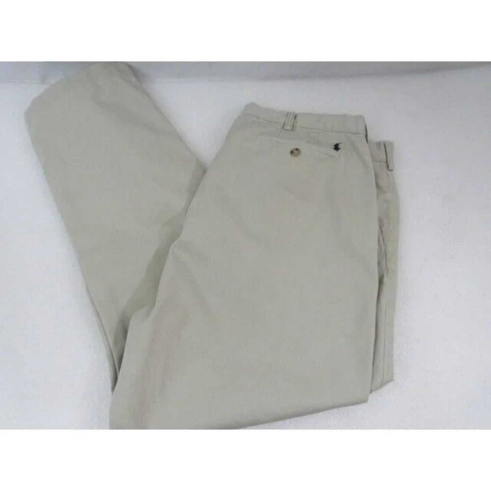 Ralph Lauren Polo Chino Khaki‎ Flat Front Cotton Pants 38/31